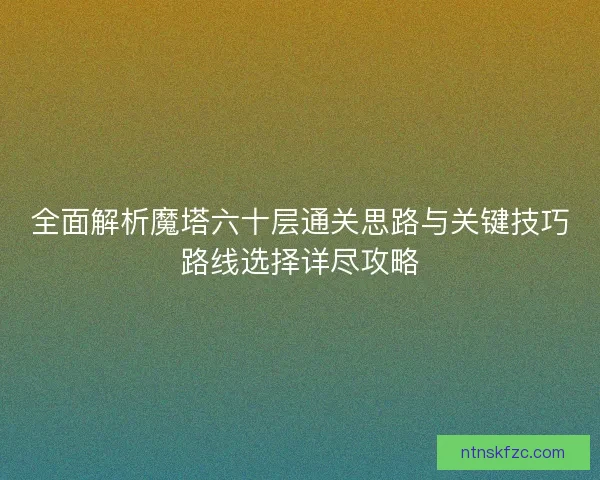 全面解析魔塔六十层通关思路与关键技巧路线选择详尽攻略