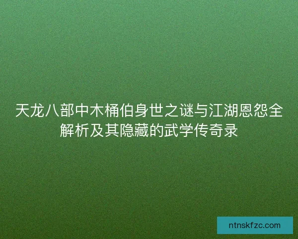 天龙八部中木桶伯身世之谜与江湖恩怨全解析及其隐藏的武学传奇录